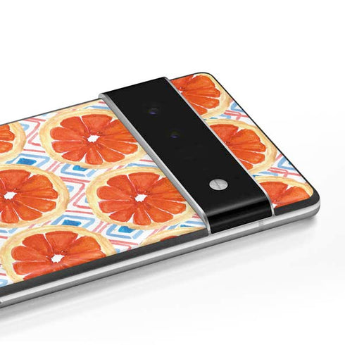 Bouffants and Broken Hearts Citrus Geo Google Pixel 6 Pro Skin